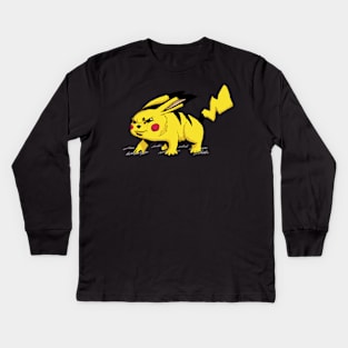 Yellow-Eletric-Mouse Kids Long Sleeve T-Shirt